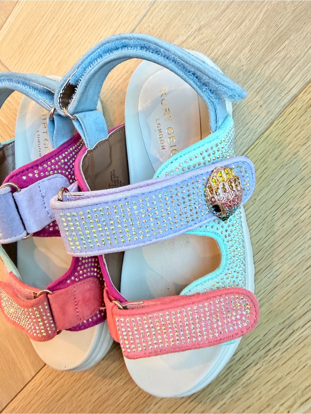 Kurt Geiger Girls Multicolor Sparkle Velcro Sandals - Picture 4 of 6
